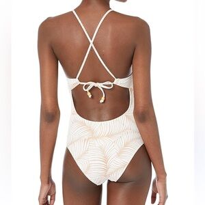 NWOT Roxy One Piece Swimsuit | Palm Print Strappy Back | Beach Swimwear